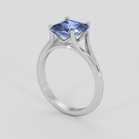 2.06 Ct. Blue Sapphire Ring, 18K White Gold 2
