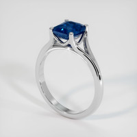 1.97 Ct. Blue Sapphire Ring, 18K White Gold 2