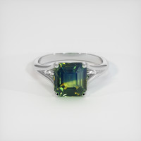 4.86 Ct. Bi Color Sapphire Ring, 18K White Gold 1