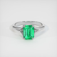 1.56 Ct. Emerald Ring, 18K White Gold 1