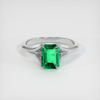 1.25 Ct. Emerald Ring, 18K White Gold 1