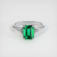 1.46 Ct. Emerald Ring, 18K White Gold 1