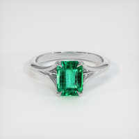 1.56 Ct. Emerald Ring, 18K White Gold 1