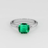1.09 Ct. Emerald Ring, 18K White Gold 1