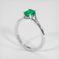 0.69 Ct. Emerald Ring, 18K White Gold 2