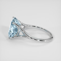 5.94 Ct. Greenish Blue Aquamarine Ring, 18K White Gold 4