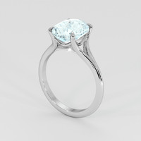 2.32 Ct. Blue Aquamarine Ring, 18K White Gold 2