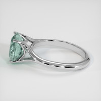 3.93 Ct. Bluish Green Sapphire Ring, 18K White Gold 4