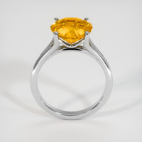4.61 Ct. Orangish Yellow Sapphire Ring, 18K White Gold 3