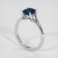 1.25 Ct. Greenish Blue Sapphire Ring, 18K White Gold 2