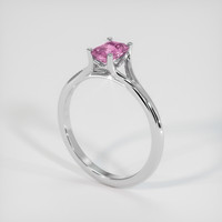 1.04 Ct. Pink Sapphire Ring, 18K White Gold 2