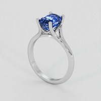 2.67 Ct. Blue Sapphire Ring, 18K White Gold 2