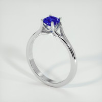 0.78 Ct. Blue Sapphire Ring, 18K White Gold 2