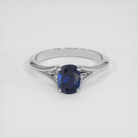 1.53 Ct. Blue Sapphire Ring, 18K White Gold 1