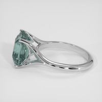 5.60 Ct. Greenish Blue Sapphire Ring, 18K White Gold 4
