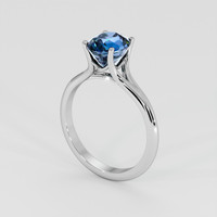 2.55 Ct. Greenish Blue Sapphire Ring, 18K White Gold 2