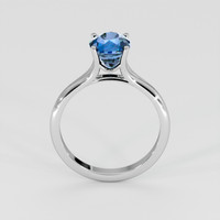2.55 Ct. Greenish Blue Sapphire Ring, 18K White Gold 3