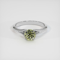 1.33 Ct. Green Sapphire Ring, 18K White Gold 1