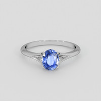 1.97 Ct. Blue Sapphire Ring, 18K White Gold 1