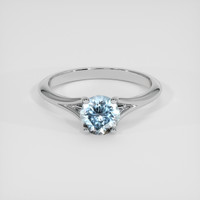 1.03 Ct. Greyish Blue Sapphire Ring, 18K White Gold 1