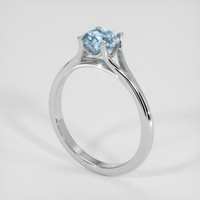 1.03 Ct. Greyish Blue Sapphire Ring, 18K White Gold 2