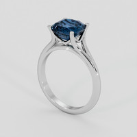 3.10 Ct. Greenish Blue Sapphire Ring, 18K White Gold 2