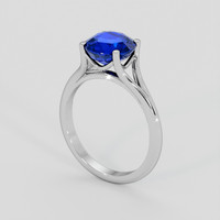 3.50 Ct. Blue Sapphire Ring, 18K White Gold 2