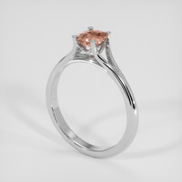 0.92 Ct. Padparadscha Sapphire Ring, 18K White Gold 2