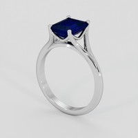 2.71 Ct. Blue Sapphire Ring, 18K White Gold 2