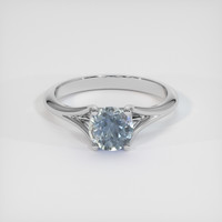 1.33 Ct. Greyish Blue Sapphire Ring, 18K White Gold 1