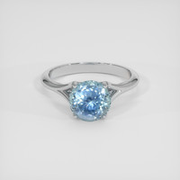 3.24 Ct. Greenish Blue Sapphire Ring, 18K White Gold 1