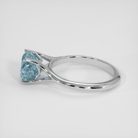 3.24 Ct. Greenish Blue Sapphire Ring, 18K White Gold 4