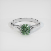 1.40 Ct. Green Sapphire Ring, 18K White Gold 1