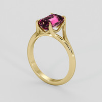 2.69 Ct. Purplish Pink Rhodolite Garnet Ring, 10K Yellow Gold 2