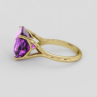 6.84 Ct. Pinkish Purple Amethyst Ring, 10K Yellow Gold 4