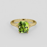 2.71 Ct. Green (Lime Green) Peridot Ring, 10K Yellow Gold 1