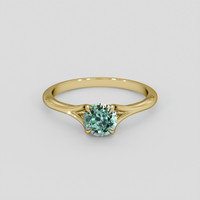 0.92 Ct. Bluish Green Sapphire Ring, 10K Yellow Gold 1