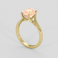 3.67 Ct. Padparadscha Sapphire Ring, 10K Yellow Gold 2