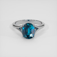 6.64 Ct. Greenish Blue Zircon Ring, 14K Yellow Gold 1