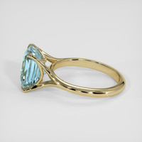 5.61 Ct. Blue Aquamarine Ring, 14K Yellow Gold 4