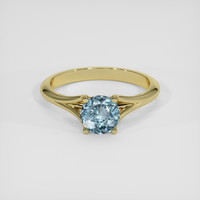 1.02 Ct. Greyish Blue Sapphire Ring, 14K Yellow Gold 1