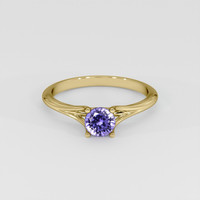 0.91 Ct. Purple Sapphire Ring, 14K Yellow Gold 1