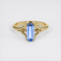 1.08 Ct. Blue Sapphire Ring, 14K Yellow Gold 1