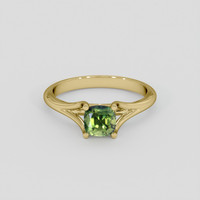 1.07 Ct. Yellowish Green Sapphire Ring, 14K Yellow Gold 1
