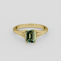 1.61 Ct. Yellowish Green Sapphire Ring, 14K Yellow Gold 1