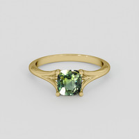 1.61 Ct. Yellowish Green Sapphire Ring, 14K Yellow Gold 1