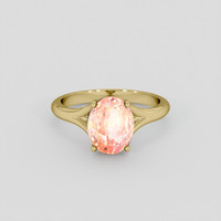 3.67 Ct. Padparadscha Sapphire Ring, 14K Yellow Gold 1