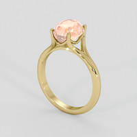 3.67 Ct. Padparadscha Sapphire Ring, 14K Yellow Gold 2