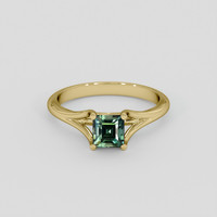 1.01 Ct. Bluish Green Sapphire Ring, 14K Yellow Gold 1