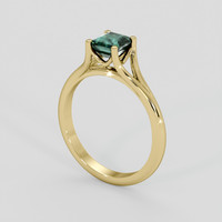 1.01 Ct. Bluish Green Sapphire Ring, 14K Yellow Gold 2